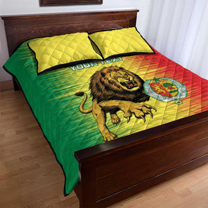 Custom Afro Senegal Football Quilt Bed Set Lions of Teranga - Flag Style