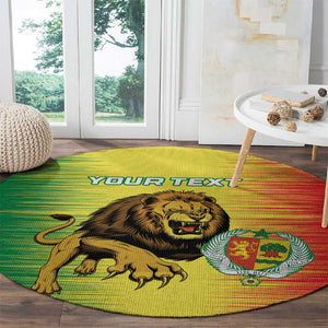 Custom Afro Senegal Football Round Carpet Lions of Teranga - Flag Style