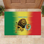 Custom Afro Senegal Football Rubber Doormat Lions of Teranga - Flag Style