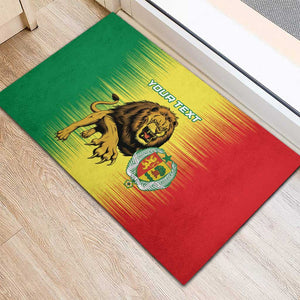 Custom Afro Senegal Football Rubber Doormat Lions of Teranga - Flag Style