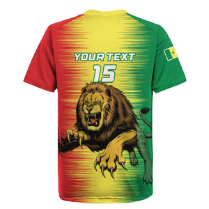 Custom Afro Senegal Football Rugby Jersey Lions of Teranga - Flag Style