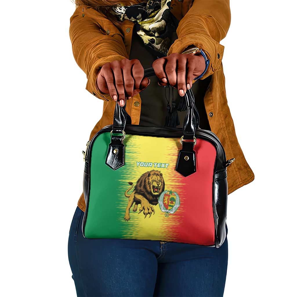 Custom Afro Senegal Football Shoulder Handbag Lions of Teranga - Flag Style