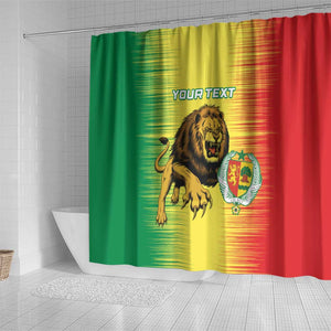 Custom Afro Senegal Football Shower Curtain Lions of Teranga - Flag Style