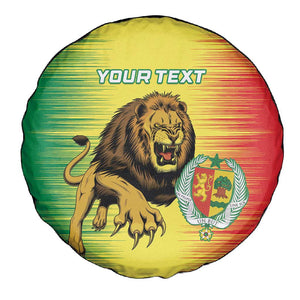 Custom Afro Senegal Football Spare Tire Cover Lions of Teranga - Flag Style