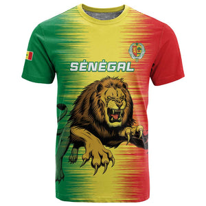 Custom Afro Senegal Football T shirt Lions of Teranga - Flag Style