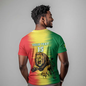 Custom Afro Senegal Football T shirt Lions of Teranga - Flag Style