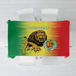 Custom Afro Senegal Football Tablecloth Lions of Teranga - Flag Style