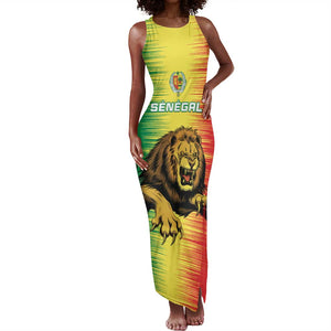 Custom Afro Senegal Football Tank Maxi Dress Lions of Teranga - Flag Style