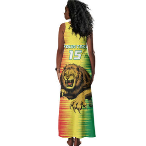 Custom Afro Senegal Football Tank Maxi Dress Lions of Teranga - Flag Style