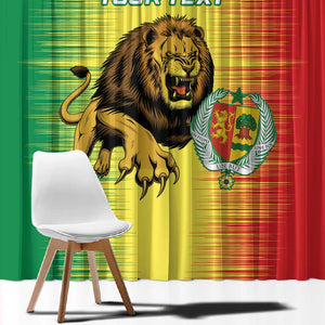 Custom Afro Senegal Football Window Curtain Lions of Teranga - Flag Style