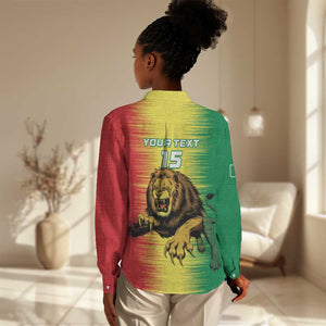 Custom Afro Senegal Football Women Casual Shirt Lions of Teranga - Flag Style