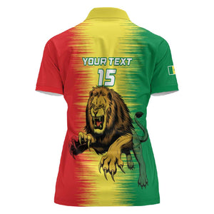 Custom Afro Senegal Football Women Polo Shirt Lions of Teranga - Flag Style