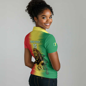 Custom Afro Senegal Football Women Polo Shirt Lions of Teranga - Flag Style