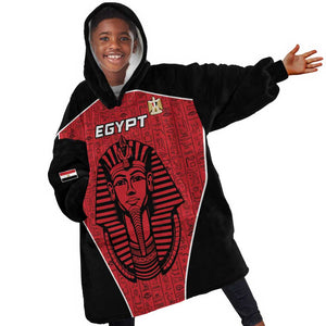 Egypt Football Custom Kid Wearable Blanket Hoodie Ancient Egypt Style