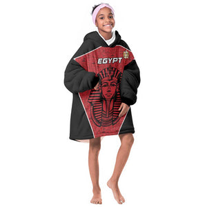 Egypt Football Custom Kid Wearable Blanket Hoodie Ancient Egypt Style