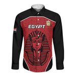 Egypt Football Custom Long Sleeve Button Shirt Ancient Egypt Style