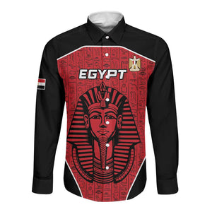 Egypt Football Custom Long Sleeve Button Shirt Ancient Egypt Style