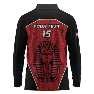 Egypt Football Custom Long Sleeve Polo Shirt Ancient Egypt Style