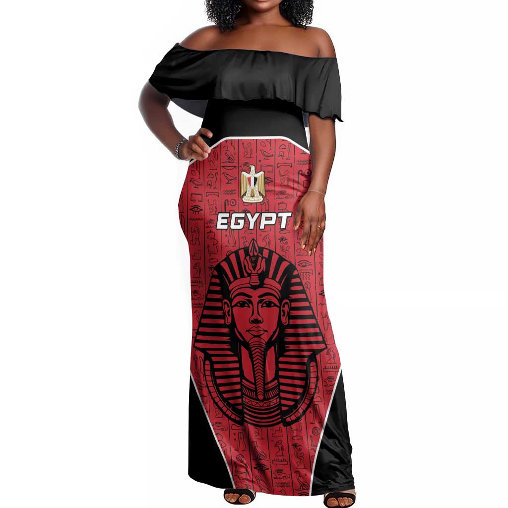 Egypt Football Custom Off Shoulder Maxi Dress Ancient Egypt Style