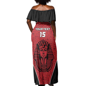 Egypt Football Custom Off Shoulder Maxi Dress Ancient Egypt Style