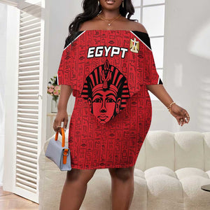 Egypt Football Custom Off Shoulder Short Dress Ancient Egypt Style