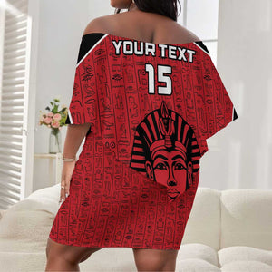 Egypt Football Custom Off Shoulder Short Dress Ancient Egypt Style