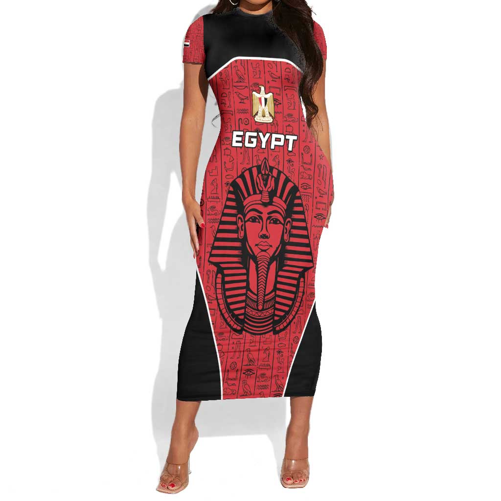 Egypt Football Custom Short Sleeve Bodycon Dress Ancient Egypt Style