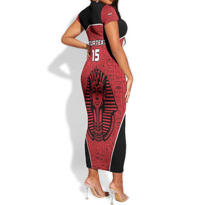 Egypt Football Custom Short Sleeve Bodycon Dress Ancient Egypt Style