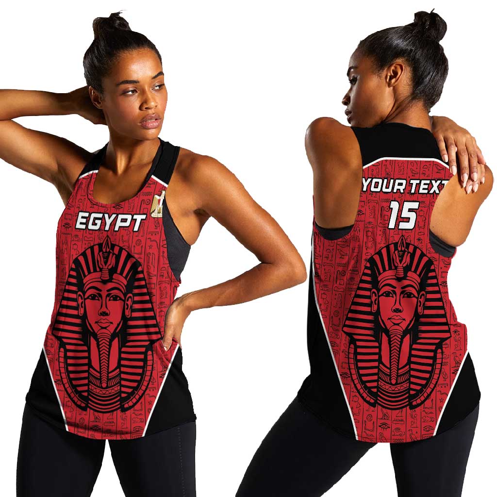 Egypt Football Custom Women Racerback Tank Ancient Egypt Style