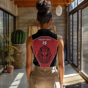 Egypt Football Custom Women Sleeveless Polo Shirt Ancient Egypt Style