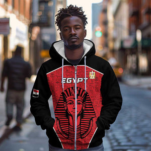 Egypt Football Custom Zip Hoodie Ancient Egypt Style