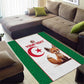 Custom Algeria Football Area Rug Fennec Foxes With Islamic Pattern