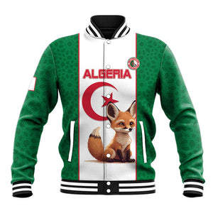 Custom Algeria Football Baseball Jacket Fennec Foxes With Islamic Pattern