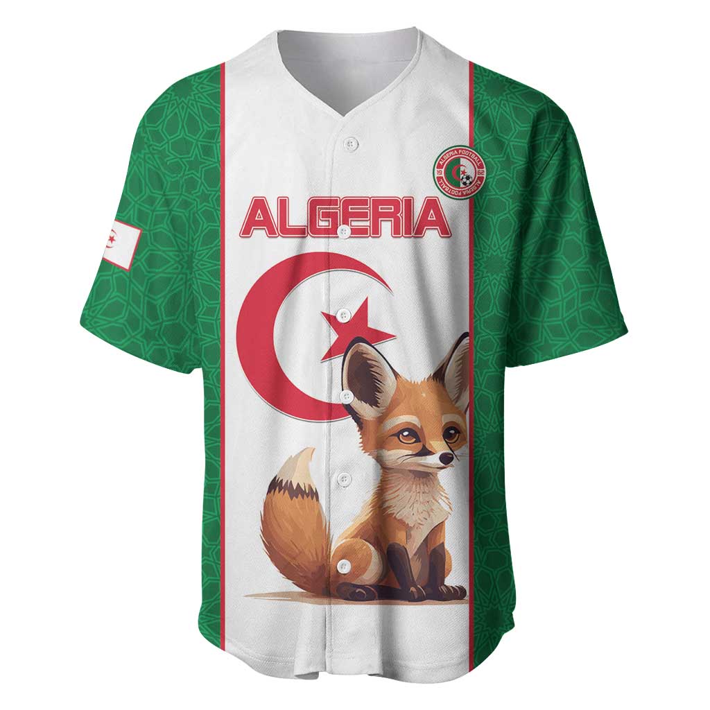 Custom Algeria Football Baseball Jersey Fennec Foxes With Islamic Pattern