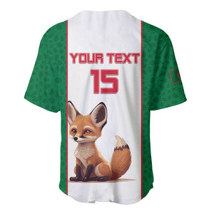 Custom Algeria Football Baseball Jersey Fennec Foxes With Islamic Pattern