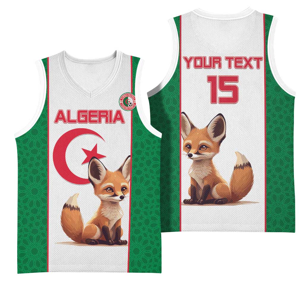 Custom Algeria Football Basketball Jersey Fennec Foxes With Islamic Pattern LT15