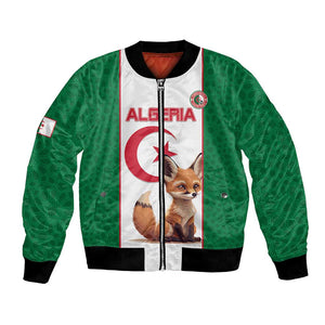 Custom Algeria Football Bomber Jacket Fennec Foxes With Islamic Pattern