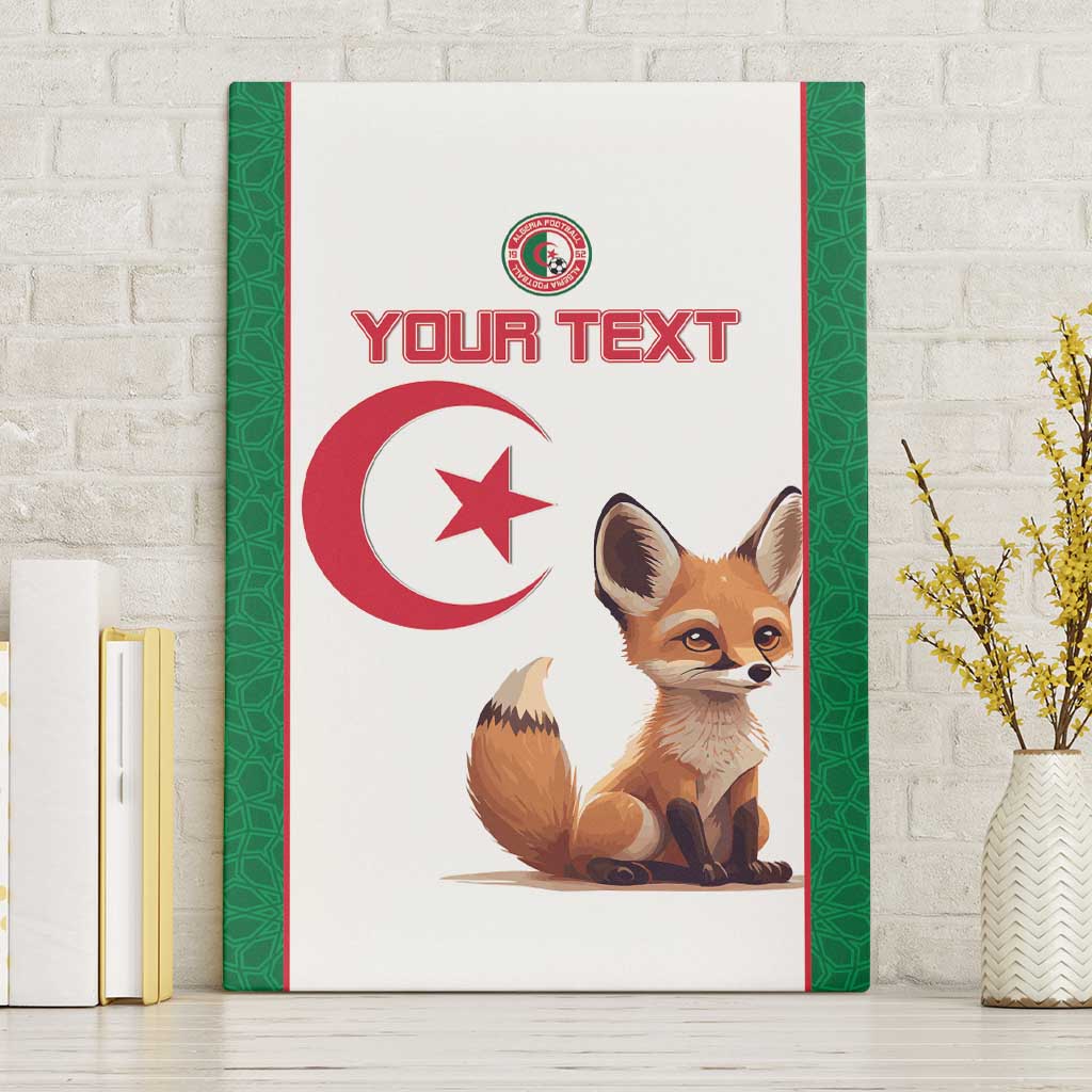 Custom Algeria Football Canvas Wall Art Fennec Foxes With Islamic Pattern