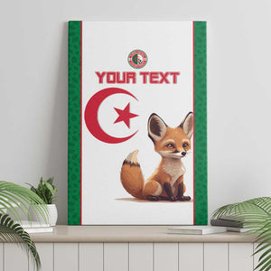 Custom Algeria Football Canvas Wall Art Fennec Foxes With Islamic Pattern