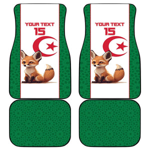 Custom Algeria Football Car Mats Fennec Foxes With Islamic Pattern