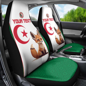 Custom Algeria Football Car Seat Cover Fennec Foxes With Islamic Pattern