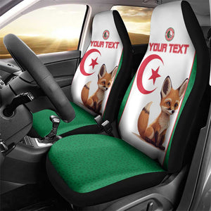 Custom Algeria Football Car Seat Cover Fennec Foxes With Islamic Pattern