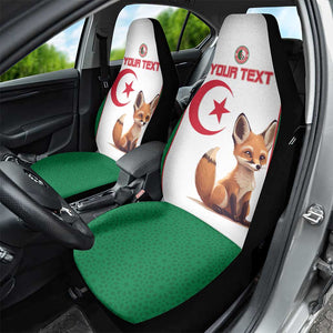 Custom Algeria Football Car Seat Cover Fennec Foxes With Islamic Pattern