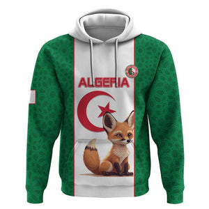 Custom Algeria Football Hoodie Fennec Foxes With Islamic Pattern