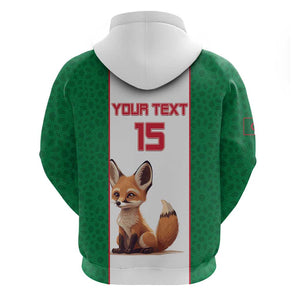 Custom Algeria Football Hoodie Fennec Foxes With Islamic Pattern