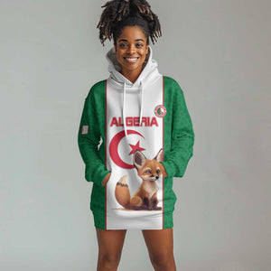 Custom Algeria Football Hoodie Dress Fennec Foxes With Islamic Pattern