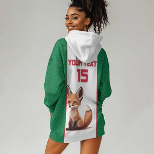 Custom Algeria Football Hoodie Dress Fennec Foxes With Islamic Pattern