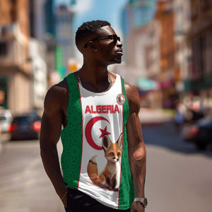 Custom Algeria Football Men Tank Top Fennec Foxes With Islamic Pattern