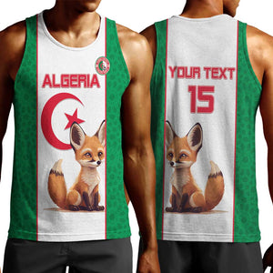 Custom Algeria Football Men Tank Top Fennec Foxes With Islamic Pattern