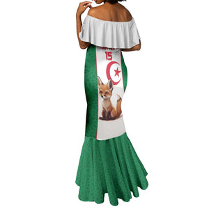 Custom Algeria Football Mermaid Dress Fennec Foxes With Islamic Pattern